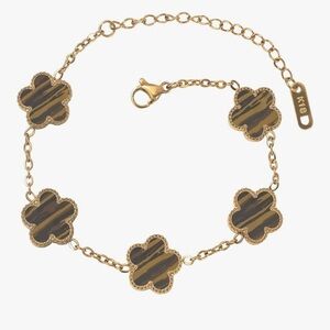 Gold and Brown Floral Bracelet